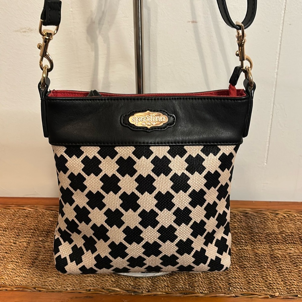 Spartina 449 Black and Cream Crossbody Bag